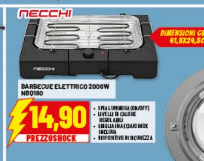 Necchi Barbecue elettrico NBQ180