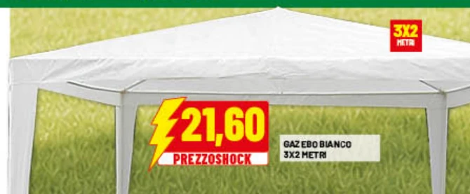 Gazebo bianco 3 x 2 metri