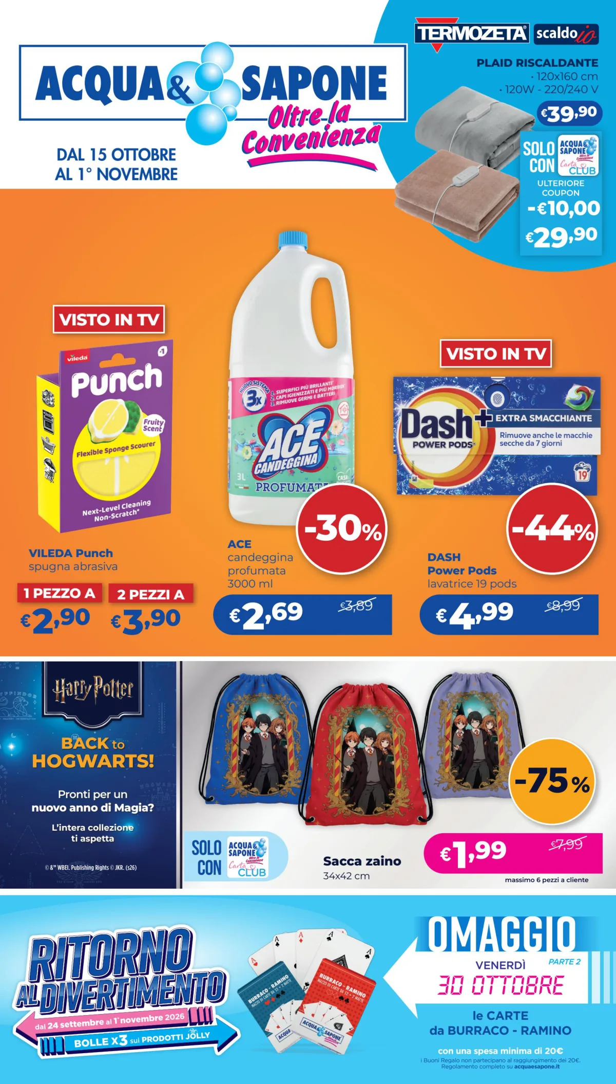 Volantino Acqua e Sapone offerte Castel d'Ario