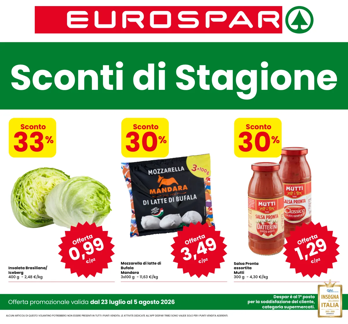 Volantino eurospar a Bologna