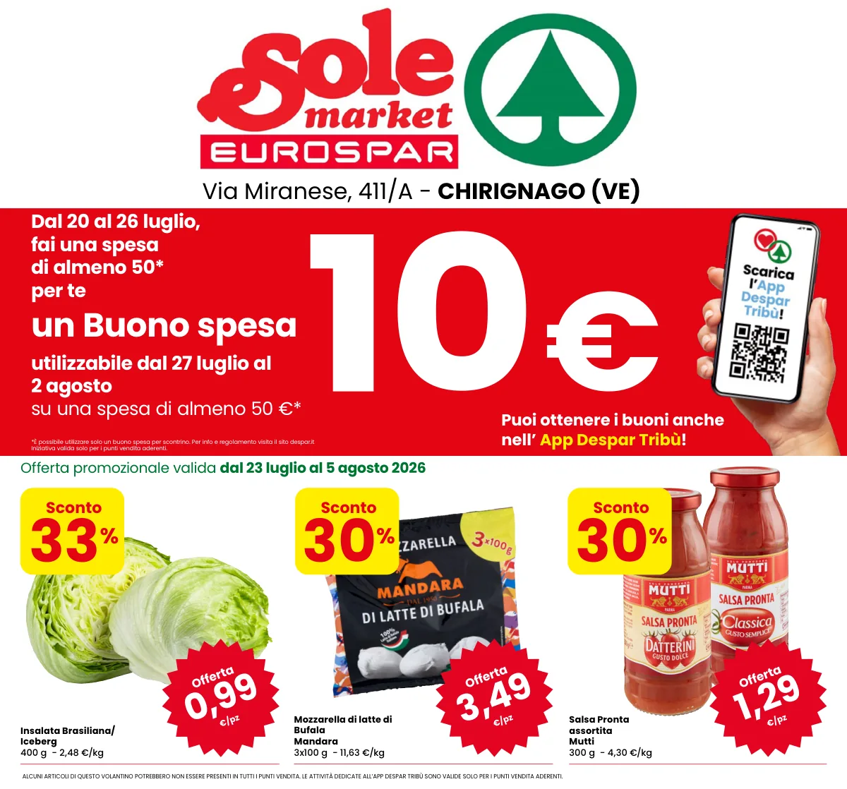 Volantino eurospar a Chirignago