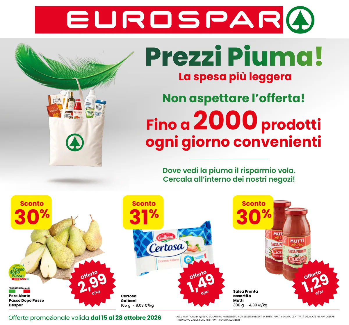 Copertina volantino eurospar
