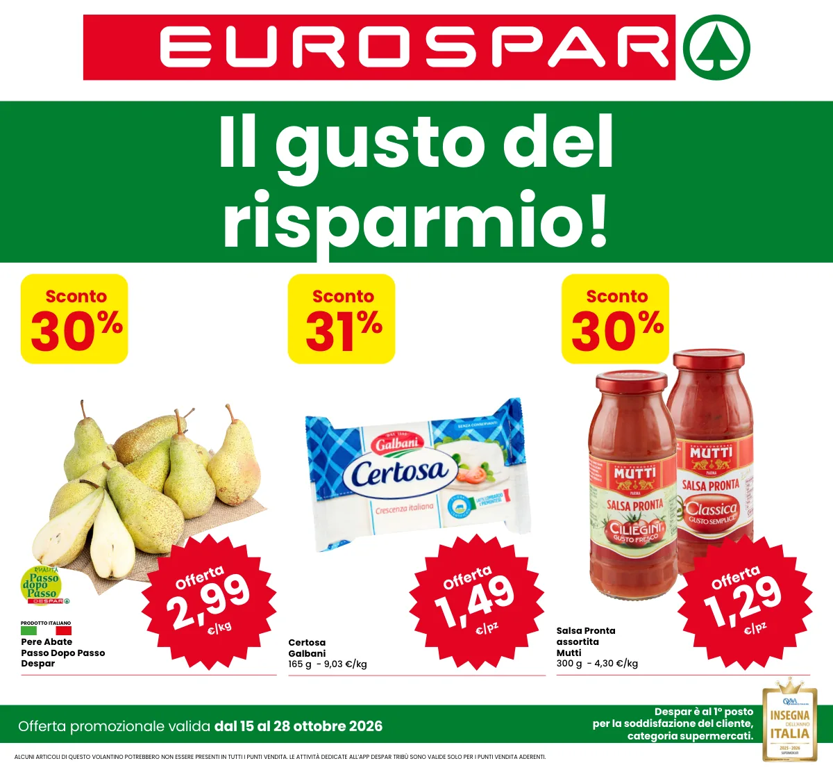 Copertina volantino eurospar