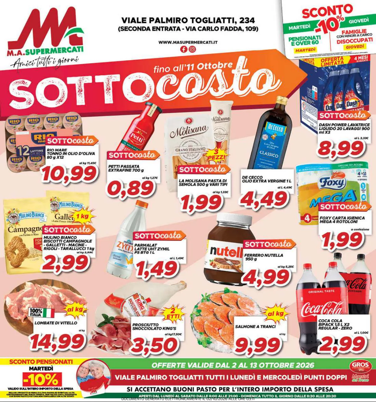 Copertina volantino M.A. Supermercati