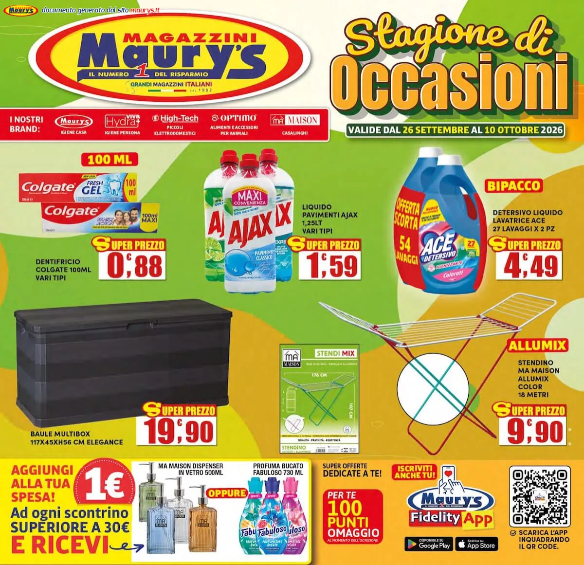 Copertina volantino Maurys