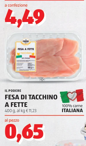 FESA DI TACCHINO A FETTE