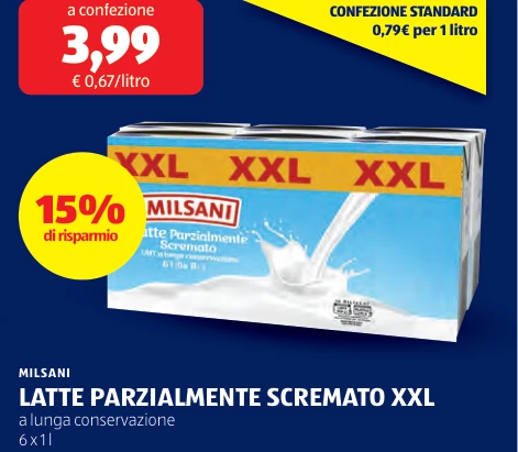 LATTE PARZIALMENTE SCREMATO XXL