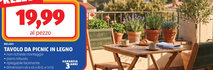 TAVOLO DA PICNIC IN LEGNO