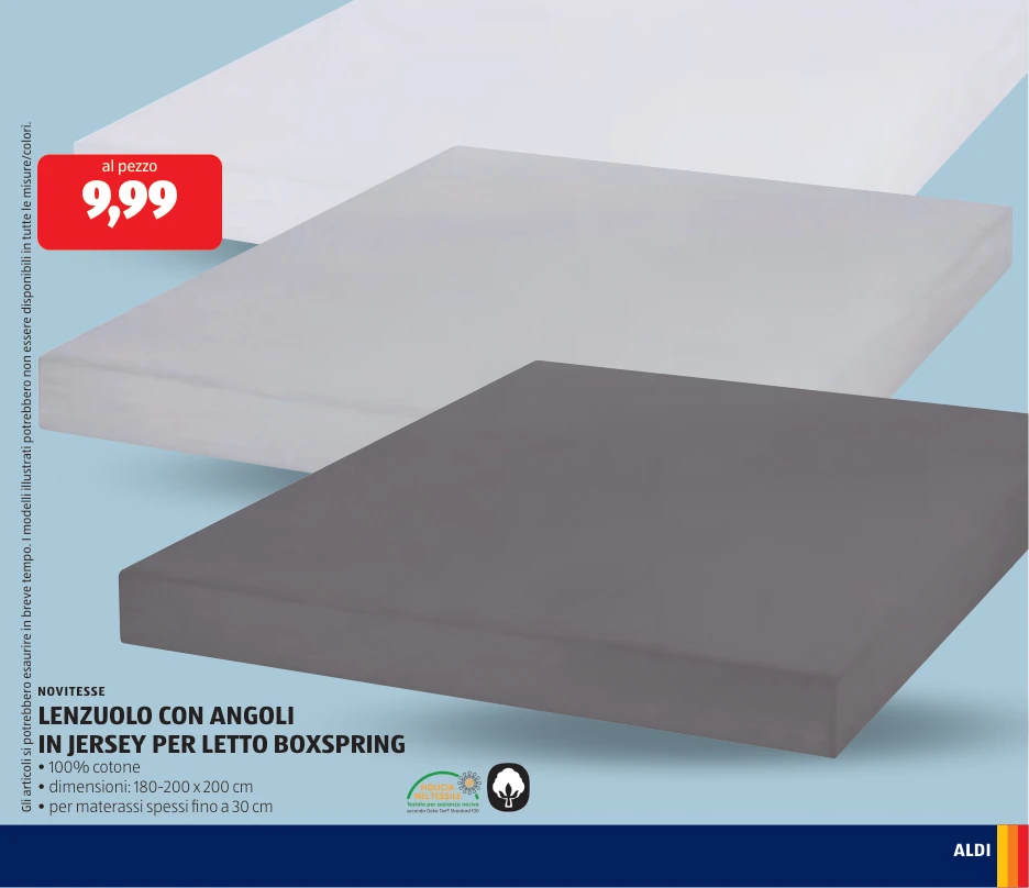 LENZUOLO CON ANGOLI IN JERSEY PER LETTO BOXSPRING