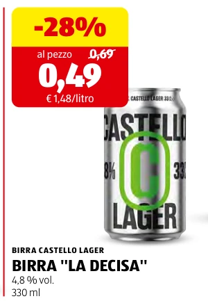 BIRRA ''LA DECISA'' - Birra Castello Lager