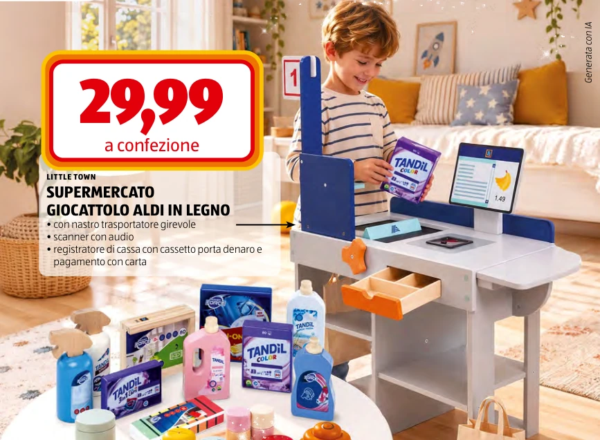 SUPERMERCATO GIOCATTOLO ALDI IN LEGNO - Little Town
