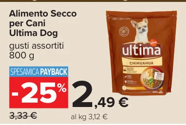 Alimento Secco per Cani Ultima Dog gusti assortiti 800 g
