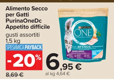 Alimento Secco per Gatti PurinaOneDc Appetito difficile gusti assortiti 1,5 kg