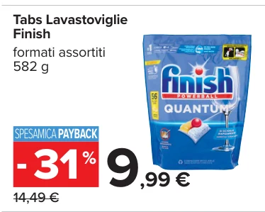 Tabs Lavastoviglie Finish formati assortiti 582 g