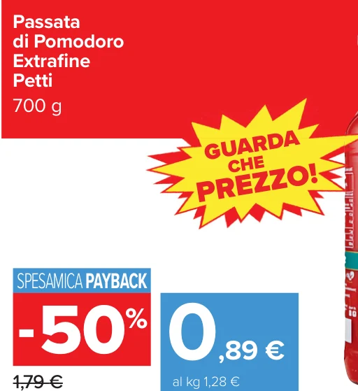 Passata di Pomodoro Extraﬁne Petti 700 g