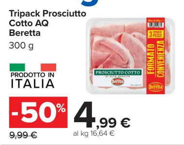 Tripack Prosciutto Cotto AQ Beretta 300 g