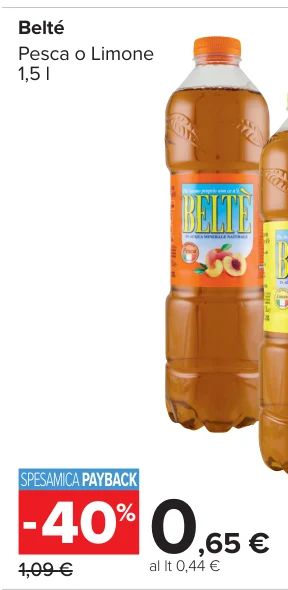 Belté Pesca o Limone 1,5 l