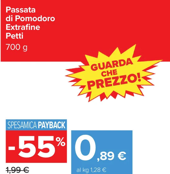 Passata di Pomodoro Extraﬁne Petti 700 g
