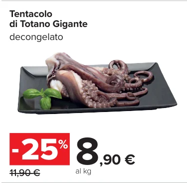 Tentacolo di Totano Gigante decongelato