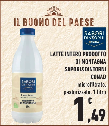 Latte intero di montagna Sapori & Dintorni Conad