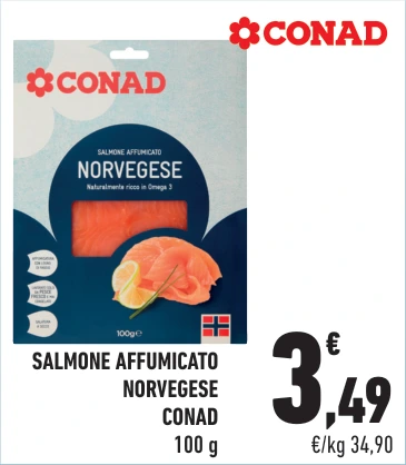 Salmone affumicato norvegese Conad