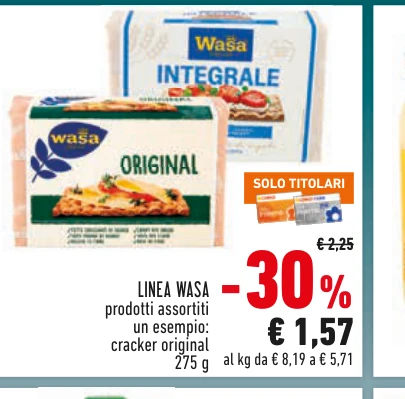 Linea Wasa prodotti assortiti