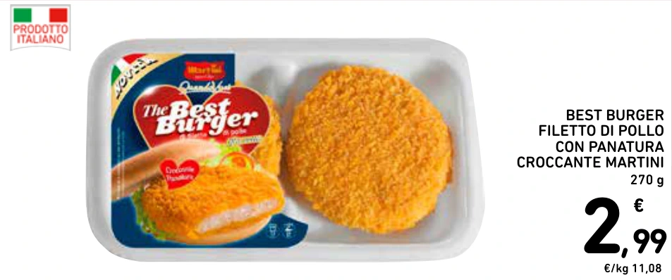 BEST BURGER FILETTO DI POLLO CON PANATURA CROCCANTE MARTINI