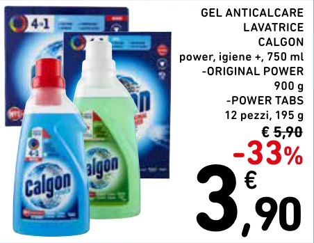 GEL ANTICALCARE LAVATRICE CALGON -ORIGINAL POWER -POWER TABS