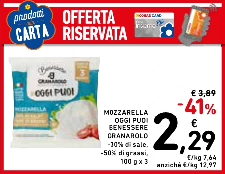 MOZZARELLA OGGI PUOI BENESSERE GRANAROLO
