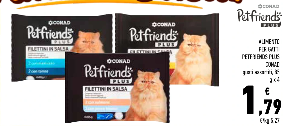 ALIMENTO PER GATTI PETFRIENDS PLUS CONAD