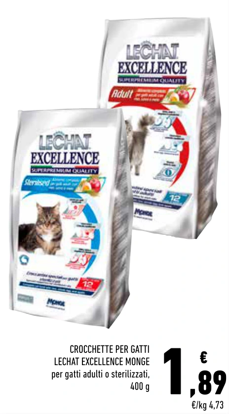 CROCCHETTE PER GATTI LECHAT EXCELLENCE MONGE