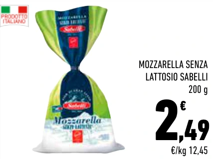 MOZZARELLA SENZA LATTOSIO SABELLI
