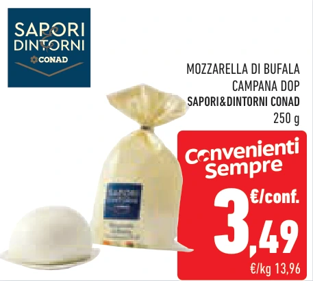 MOZZARELLA DI BUFALA CAMPANA DOP SAPORI&DINTORNI CONAD