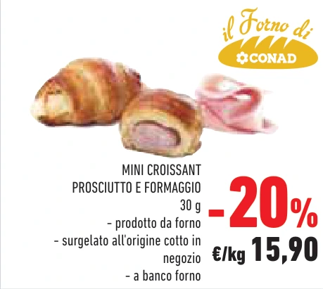 MINI CROISSANT PROSCIUTTO E FORMAGGIO