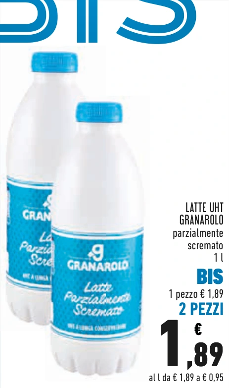 LATTE UHT GRANAROLO BIS 2 PEZZI