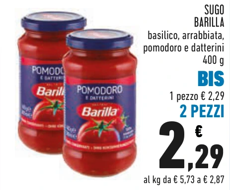 SUGO BARILLA BIS 2 PEZZI