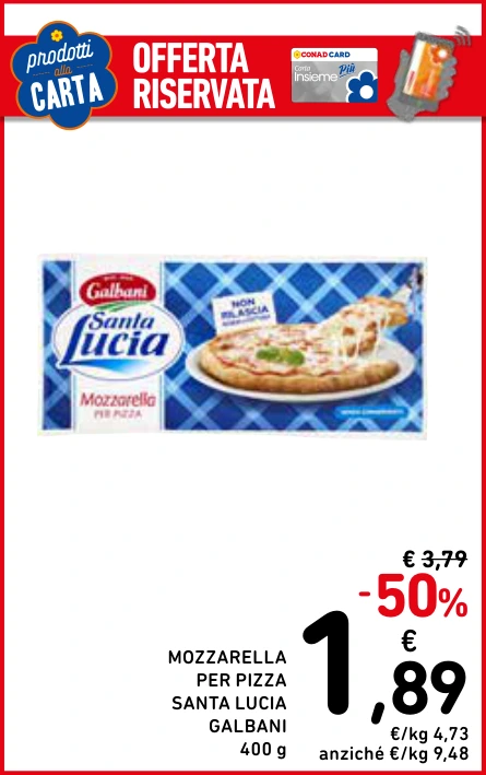 MOZZARELLA PER PIZZA SANTA LUCIA GALBANI