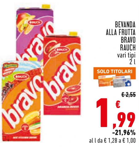 BEVANDA ALLA FRUTTA BRAVO RAUCH