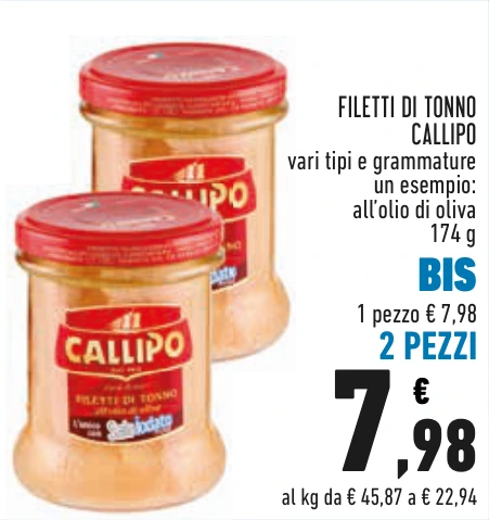 FILETTI DI TONNO CALLIPO BIS 2 PEZZI