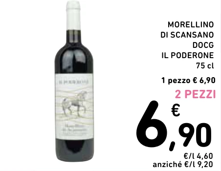 MORELLINO DI SCANSANO DOCG IL PODERONE 2 PEZZI