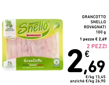 GRANCOTTO SNELLO ROVAGNATI 2 PEZZI