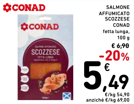 SALMONE AFFUMICATO SCOZZESE CONAD