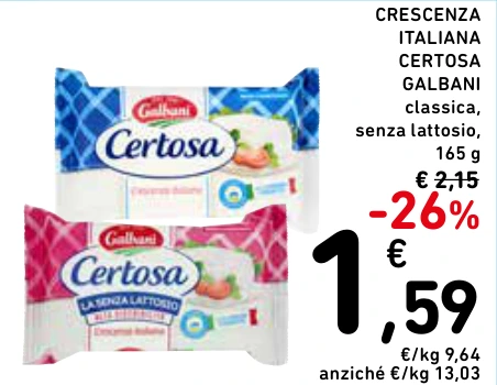 CRESCENZA ITALIANA CERTOSA GALBANI
