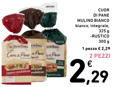 CUOR DI PANE MULINO BIANCO -RUSTICO 2 PEZZI
