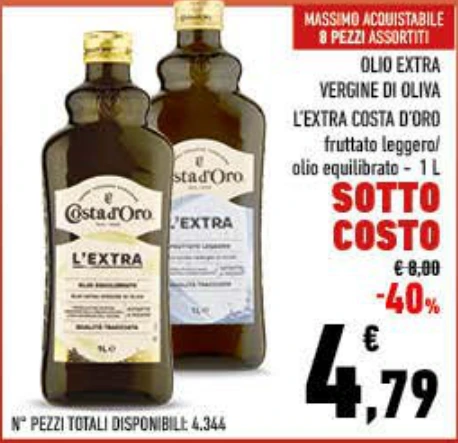 OLIO EXTRA VERGINE DI OLIVA COSTA D ORO