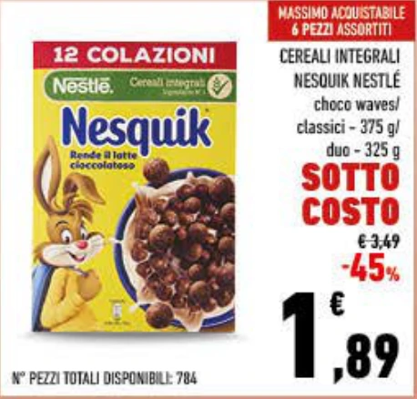 CEREALI INTEGRALI NESQUIK NESTLE