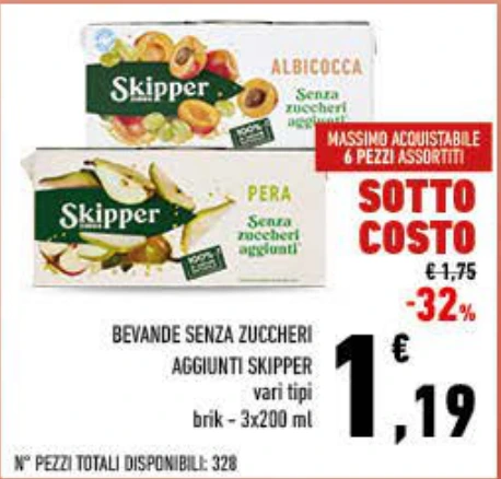 BEVANDE SENZA ZUCCHERI AGGIUNTI SKIPPER