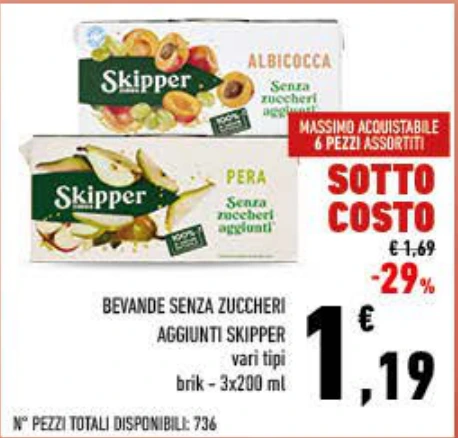 BEVANDE SENZA ZUCCHERI AGGIUNTI SKIPPER