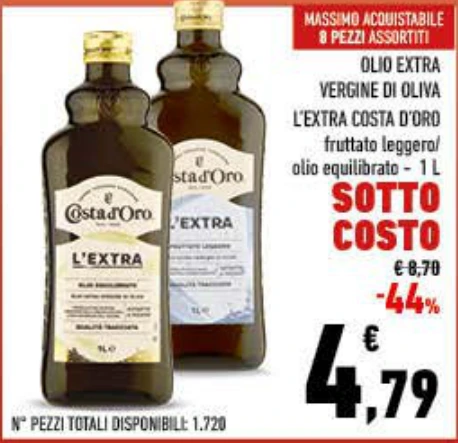 OLIO EXTRA VERGINE DI OLIVA COSTA D ORO