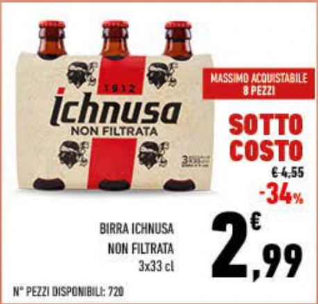 BIRRA ICHNUSA NON FILTRATA